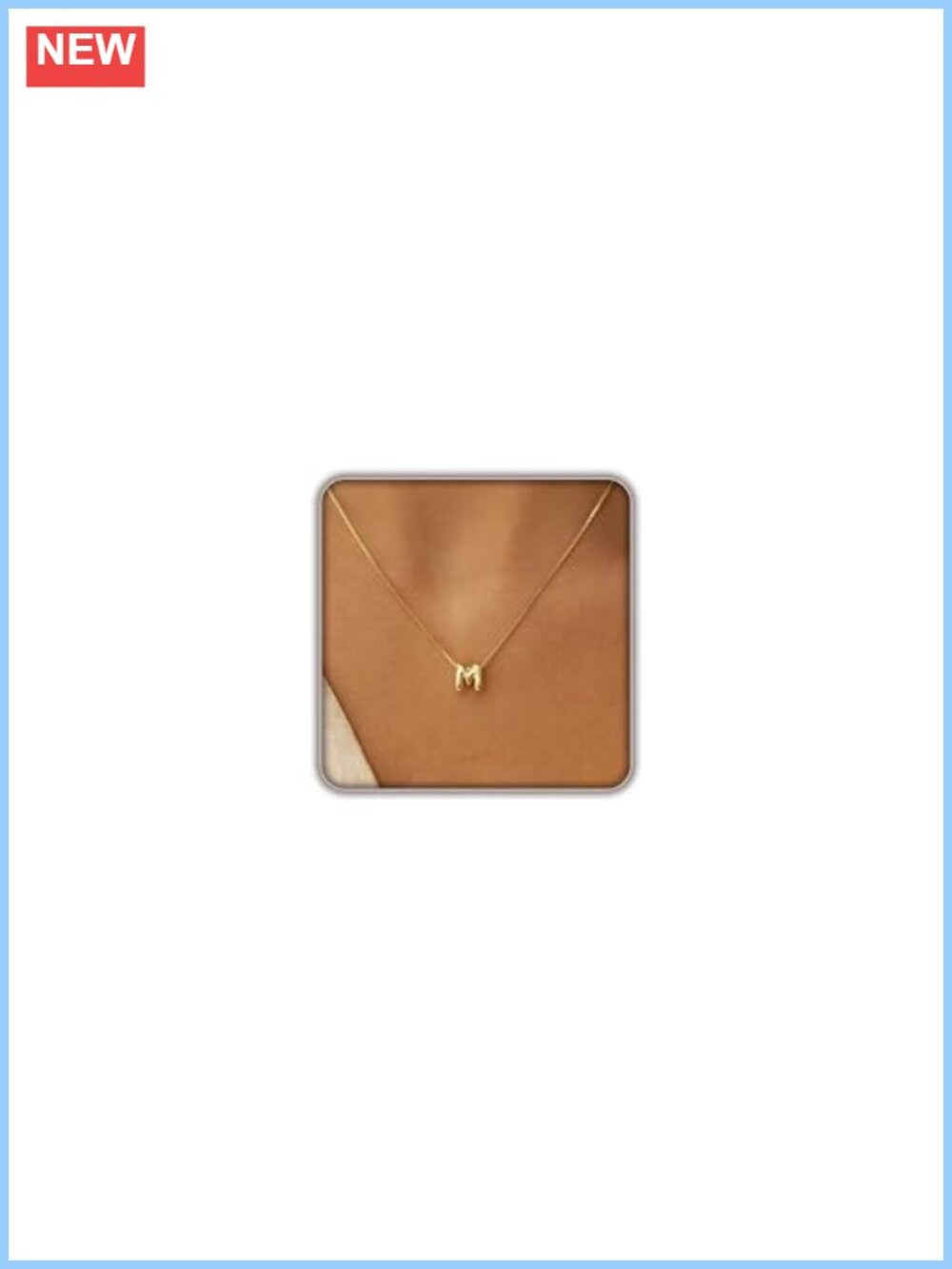 14K Gold Plated Bubble Letter Necklace, Waterproof Initial Charm Pendant,